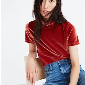 Madewell velvet mockneck top